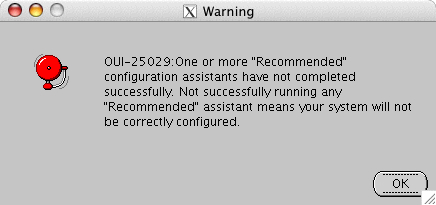 Warning dialog